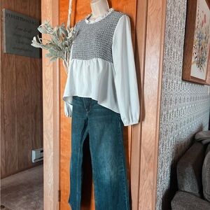 Ruffled collar peplum